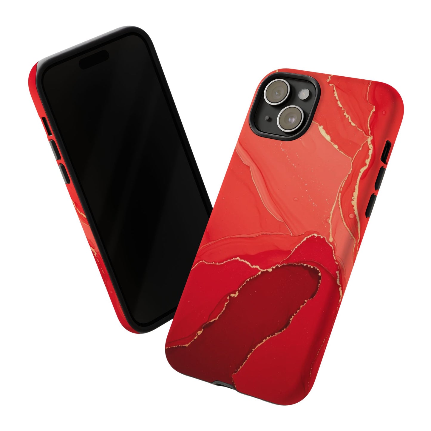 Red & Gold Marble Design - Tough Phone Case - iPhone or Samsung Phones