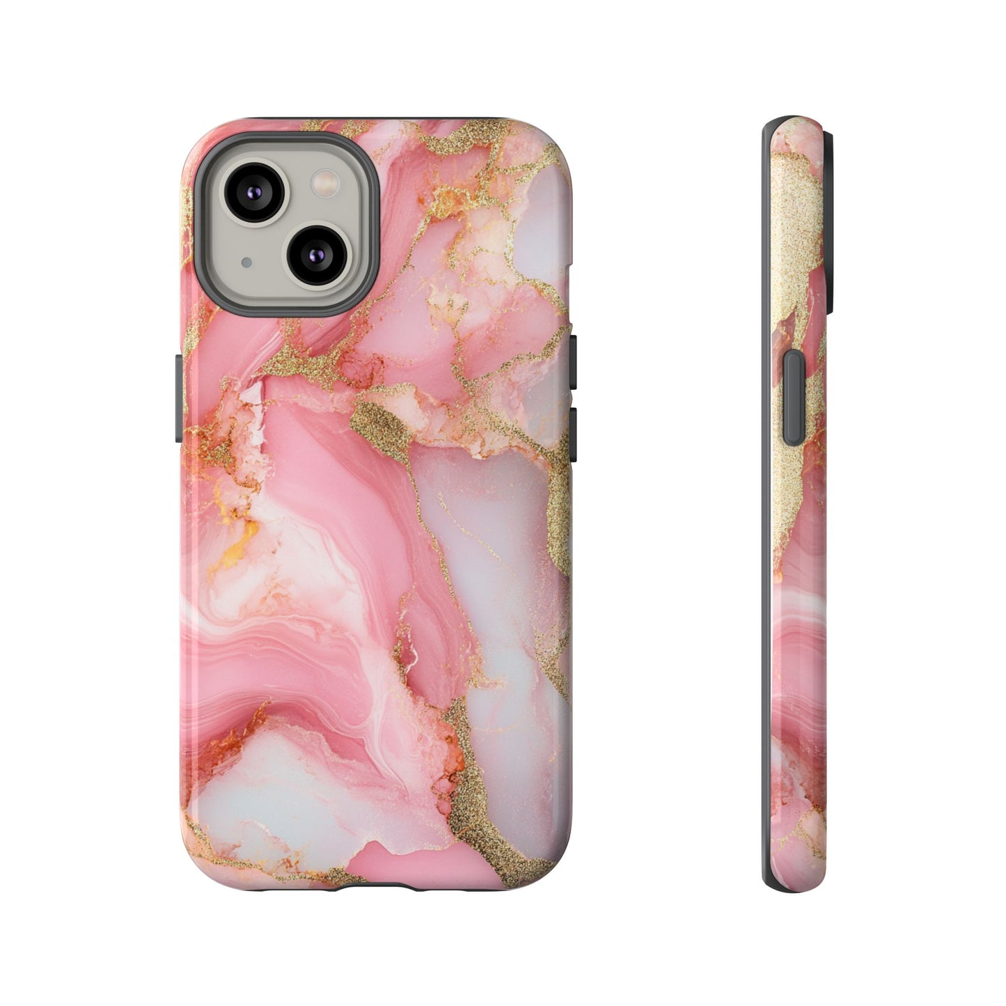 Pink and Gold Marbled Tough Phone Case, iPhone Case, Samsung Case