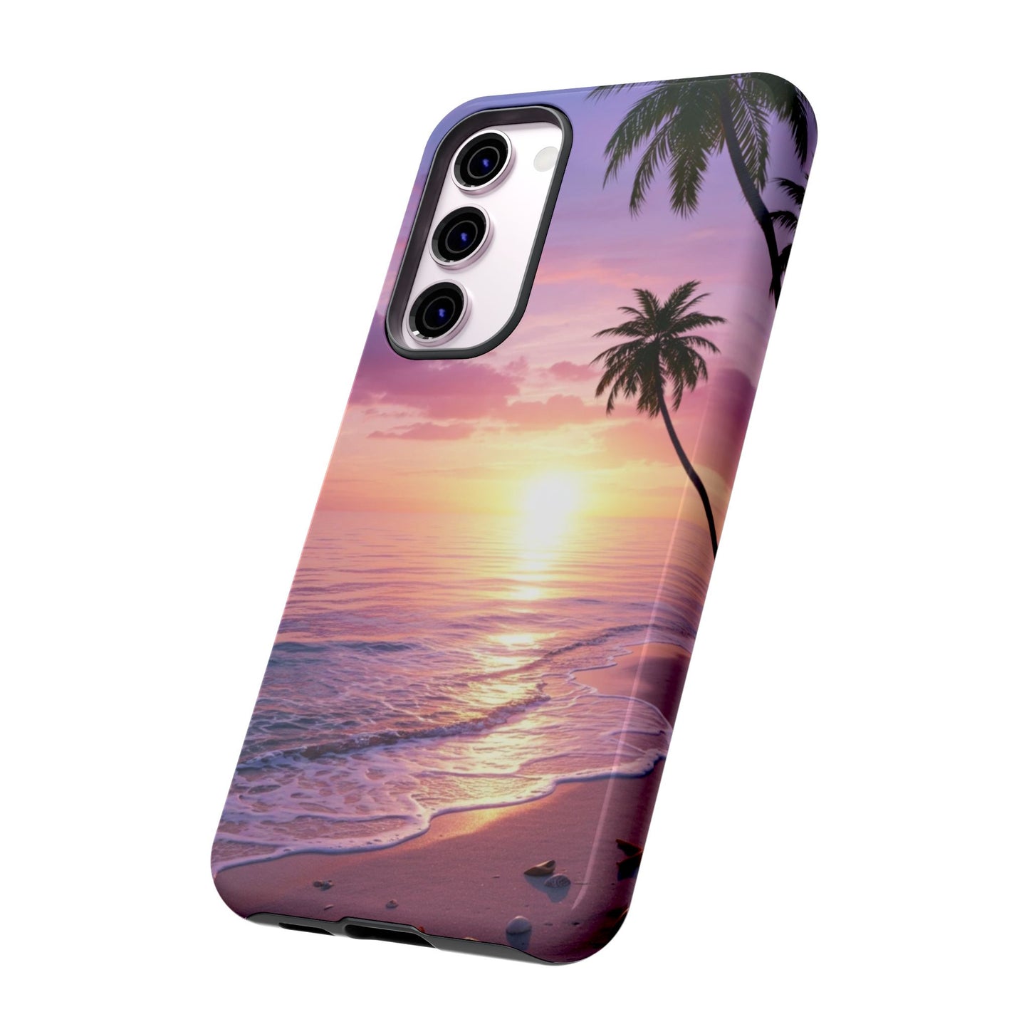 Pink Sunrise over the Ocean - Tough Phone Case - iPhone or Samsung Phones