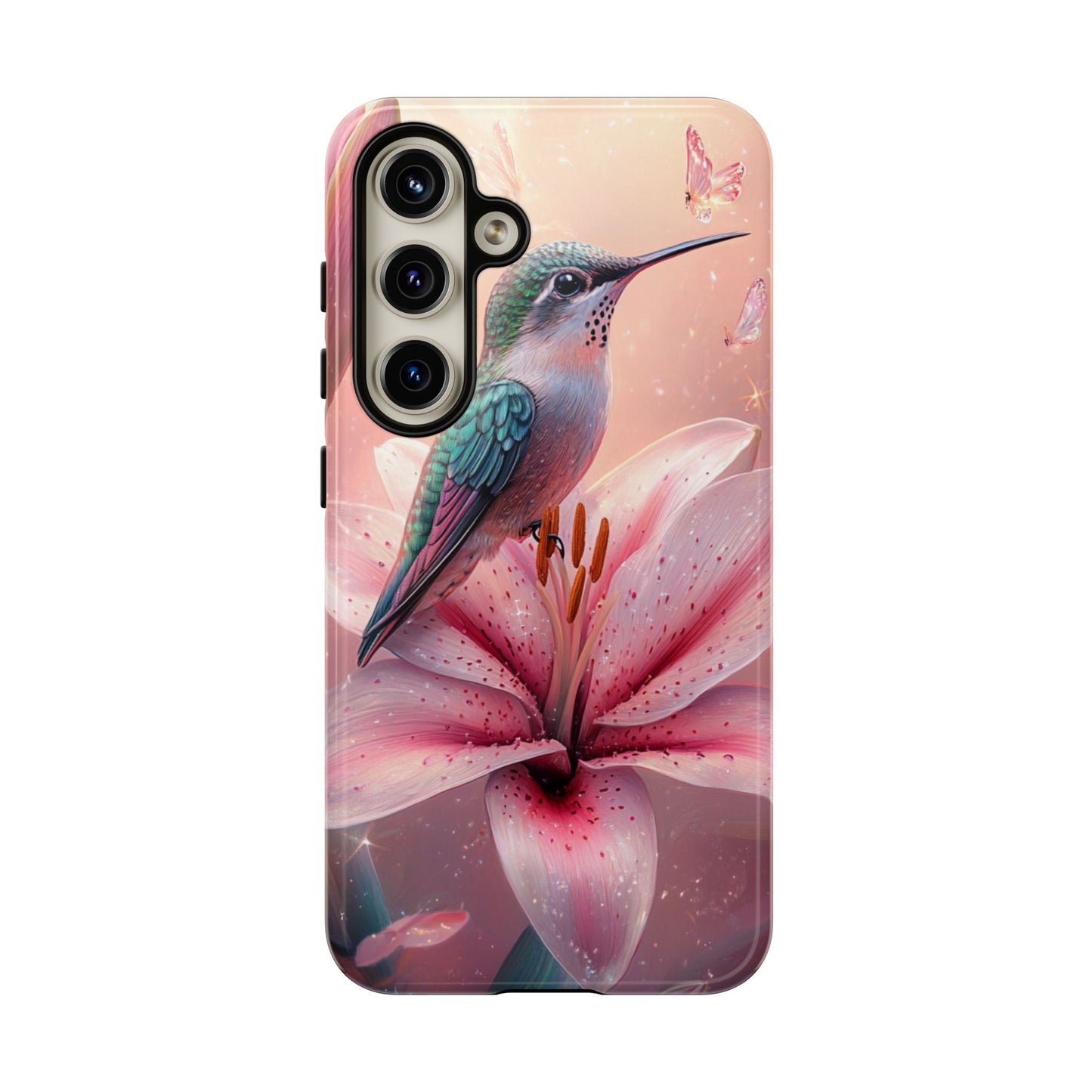 Hummingbird on Pink Lily Phone Case - Tough Case, iPhone Case, Samsung Phone Case