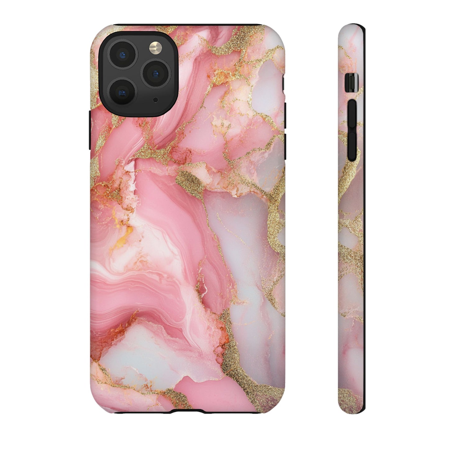 Pink and Gold Marbled Tough Phone Case, iPhone Case, Samsung Case