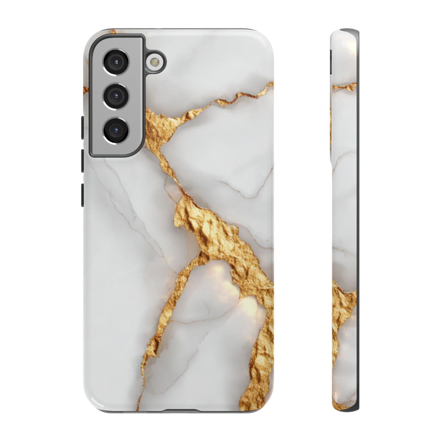 Gold and Marble Design - Tough Phone Case - iPhone or Samsung Phones