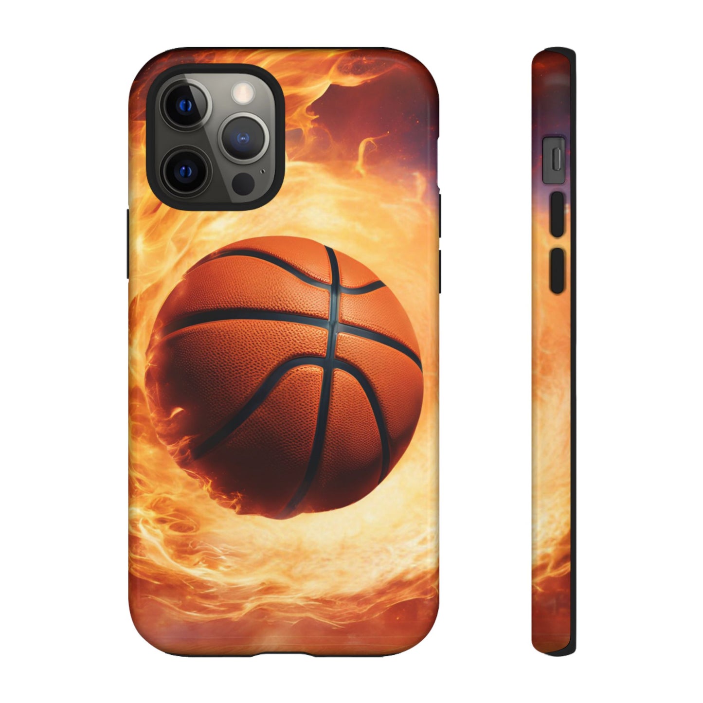 Basketball on Fire - Tough Phone Case for iPhone, Samsung, and Google Pixel for Ultimate Protection