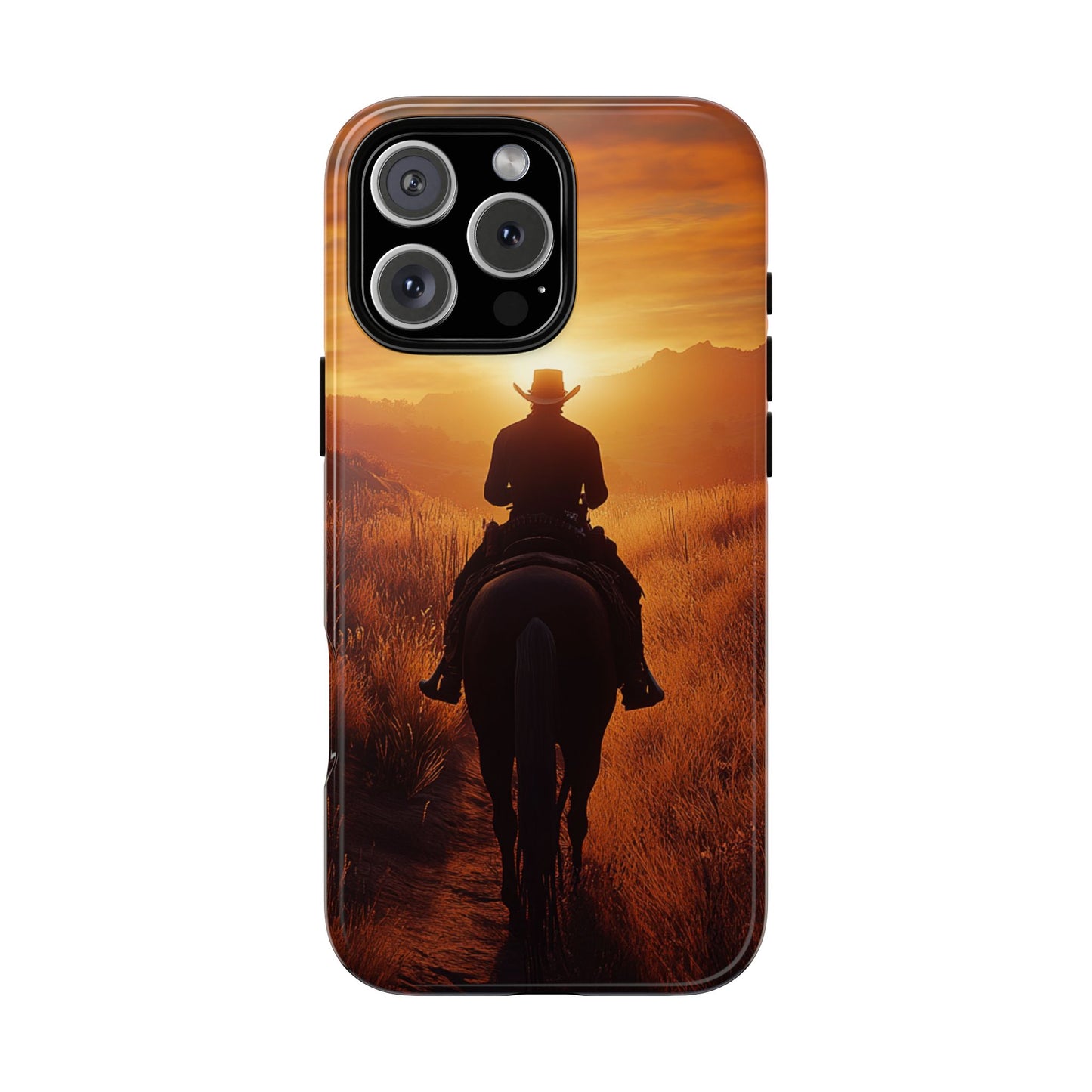 Chasing the Horizon: A Cowboy's Journey into the Sunset -  Phone Case - Tough Case, iPhone Case, Samsung Case, Google Pixel Case