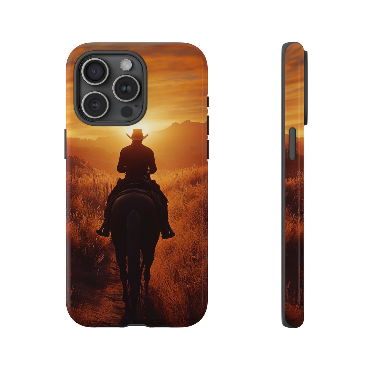 Chasing the Horizon: A Cowboy's Journey into the Sunset -  Phone Case - Tough Case, iPhone Case, Samsung Case, Google Pixel Case