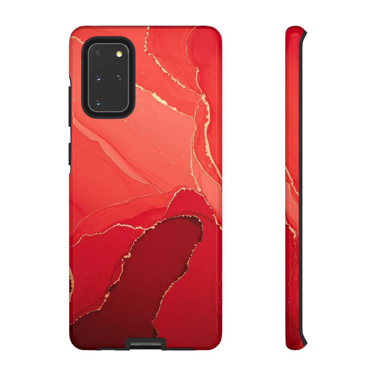 Red & Gold Marble Design - Tough Phone Case - iPhone or Samsung Phones