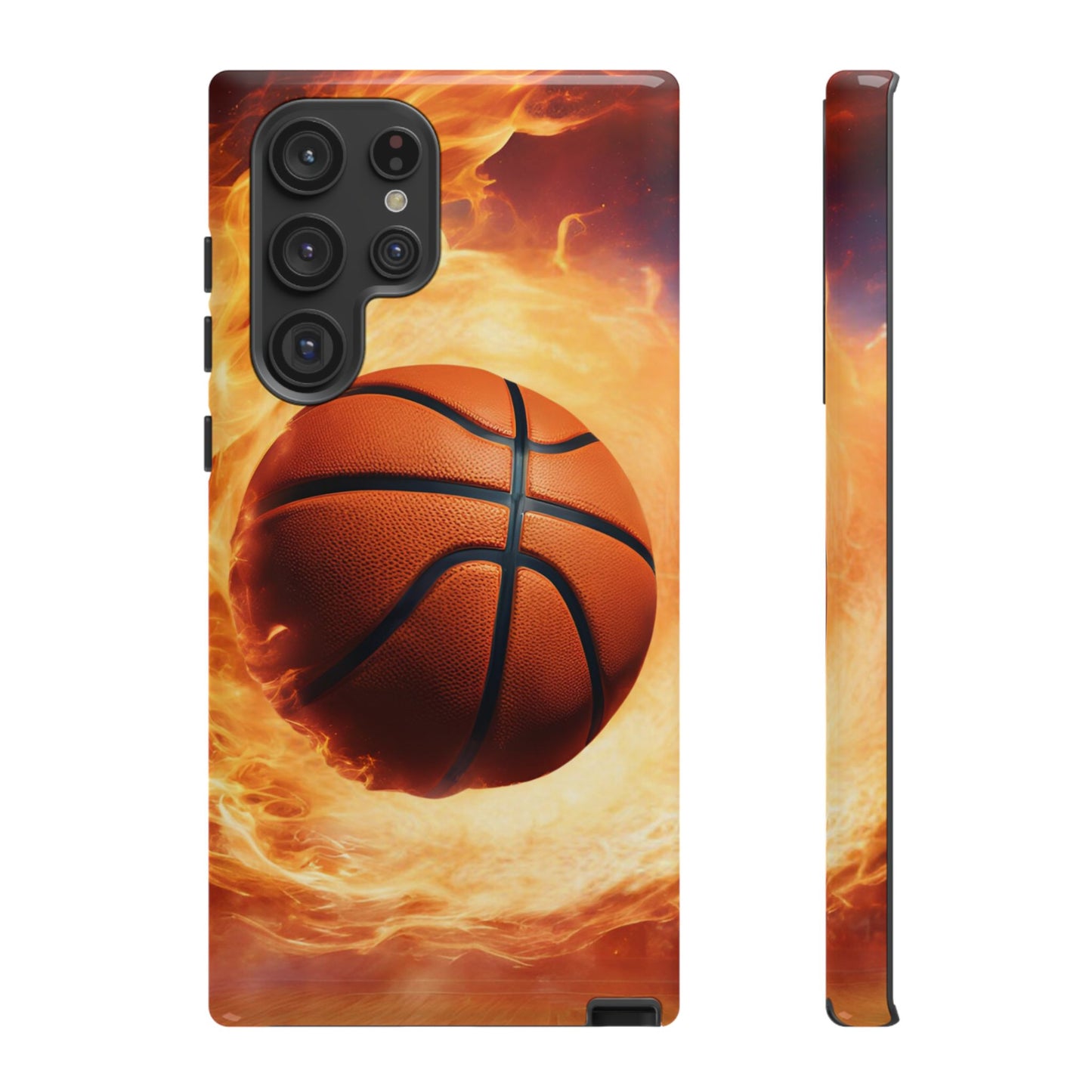 Basketball on Fire - Tough Phone Case for iPhone, Samsung, and Google Pixel for Ultimate Protection