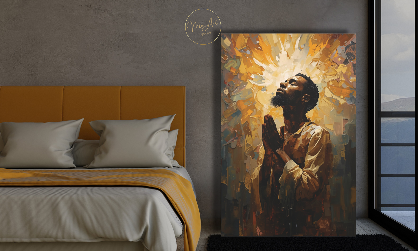 Divine Light of Prayer Canvas Wall Art