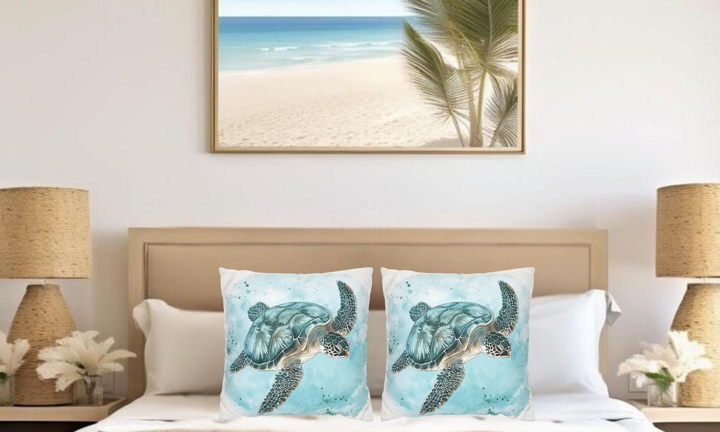 Sea Turtle Faux Suede Pillowcase