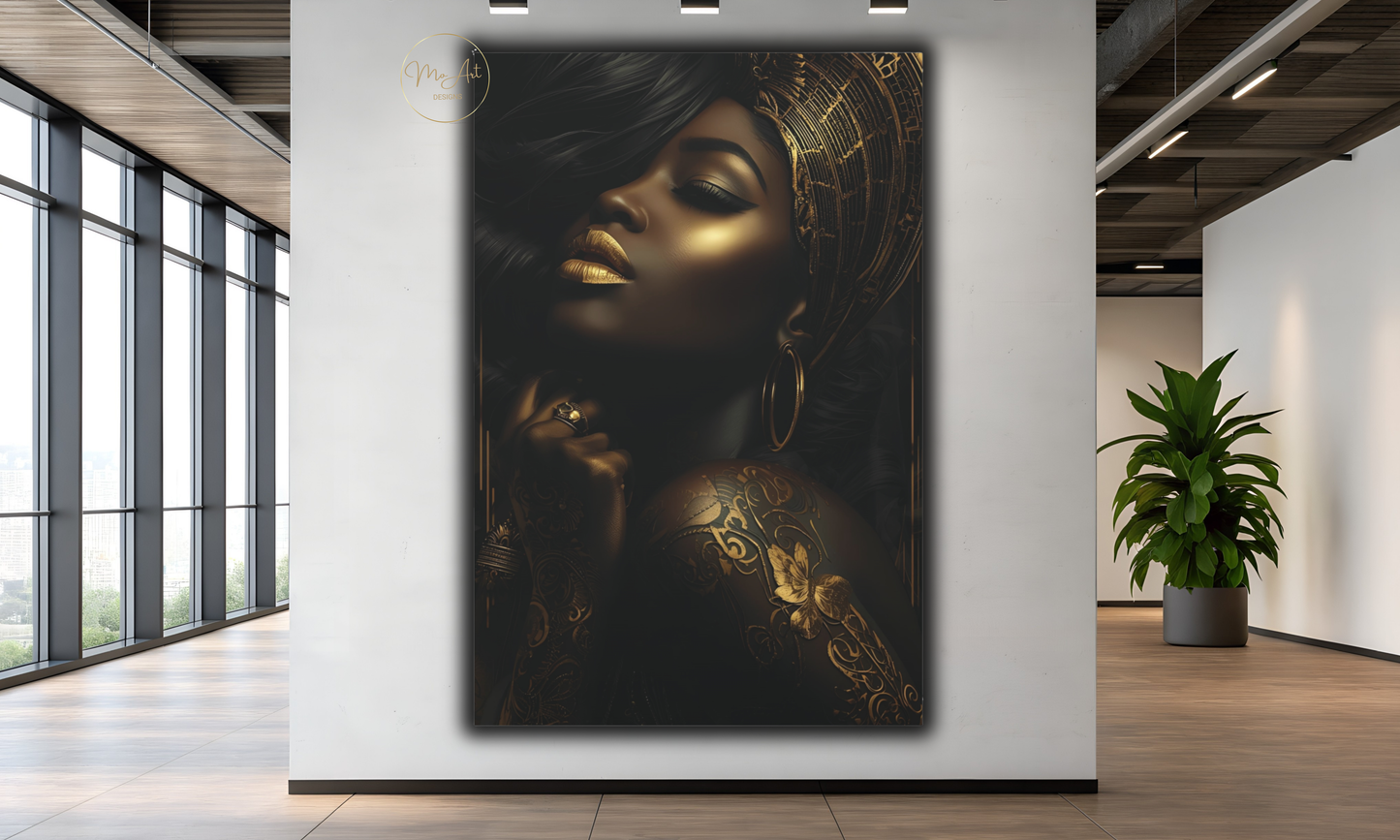 Black & Gold Illumination - Canvas Wall Art