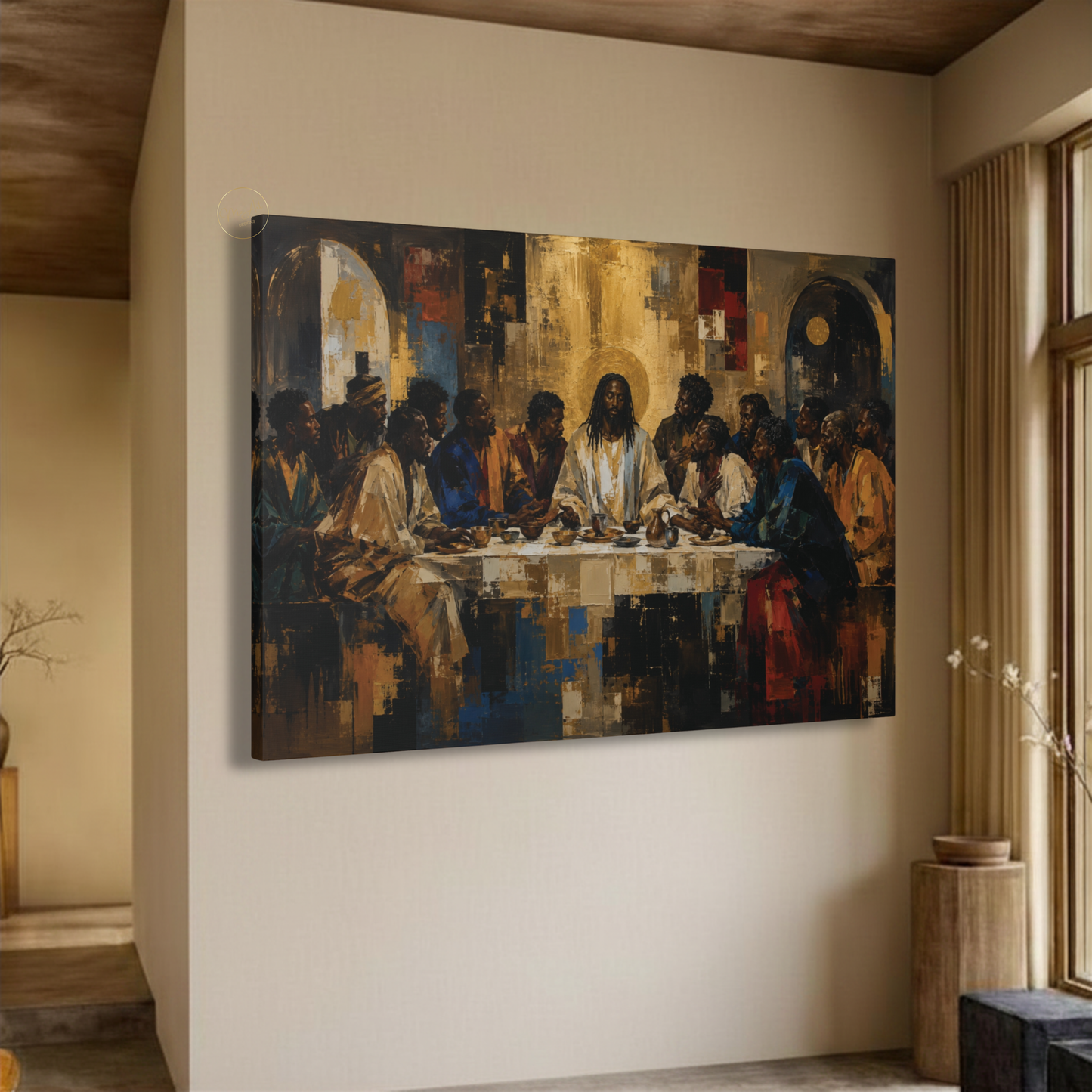 Black Jesus Wall Art - The Last Supper | Abstract Canvas Print