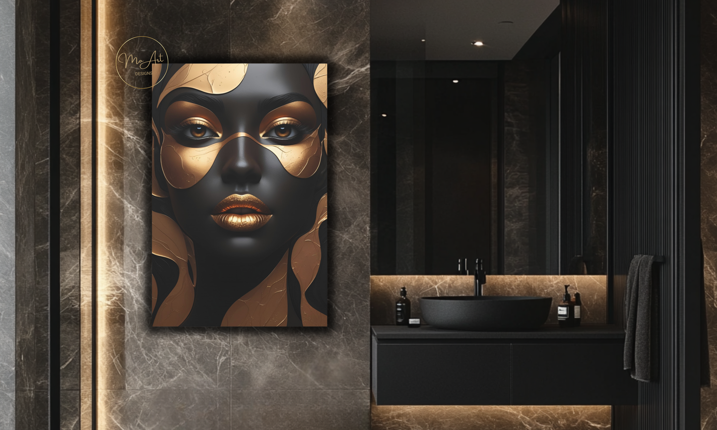 Abstract Woman in Black and Gold  (Digital Download)