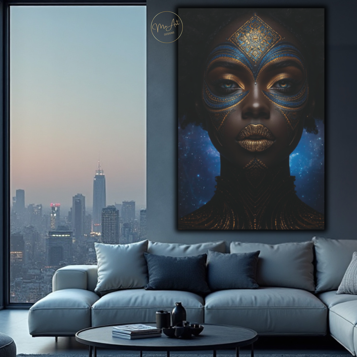 Black Woman Wall Art - Celestial Queen / Canvas Print