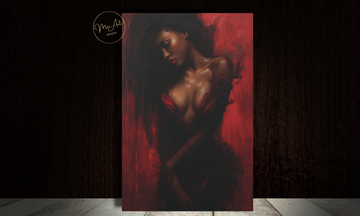 Crimson Seduction – Abstract Canvas Wall Art