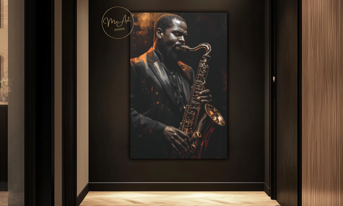 Echoes of Midnight Jazz - Canvas Wall Art