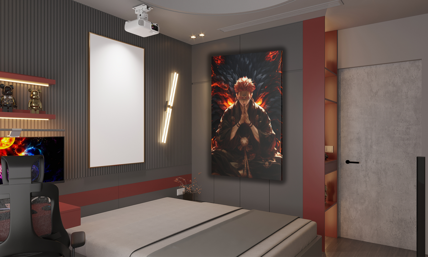 Anime Character with Wolf Spirit - Canvas Wall Art