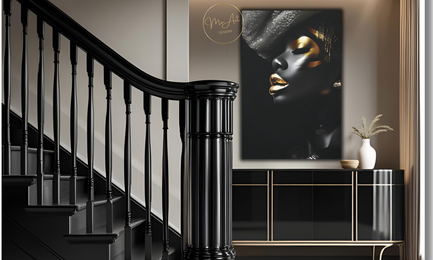 Elegant Black Queen - Luxury Canvas Wall Art
