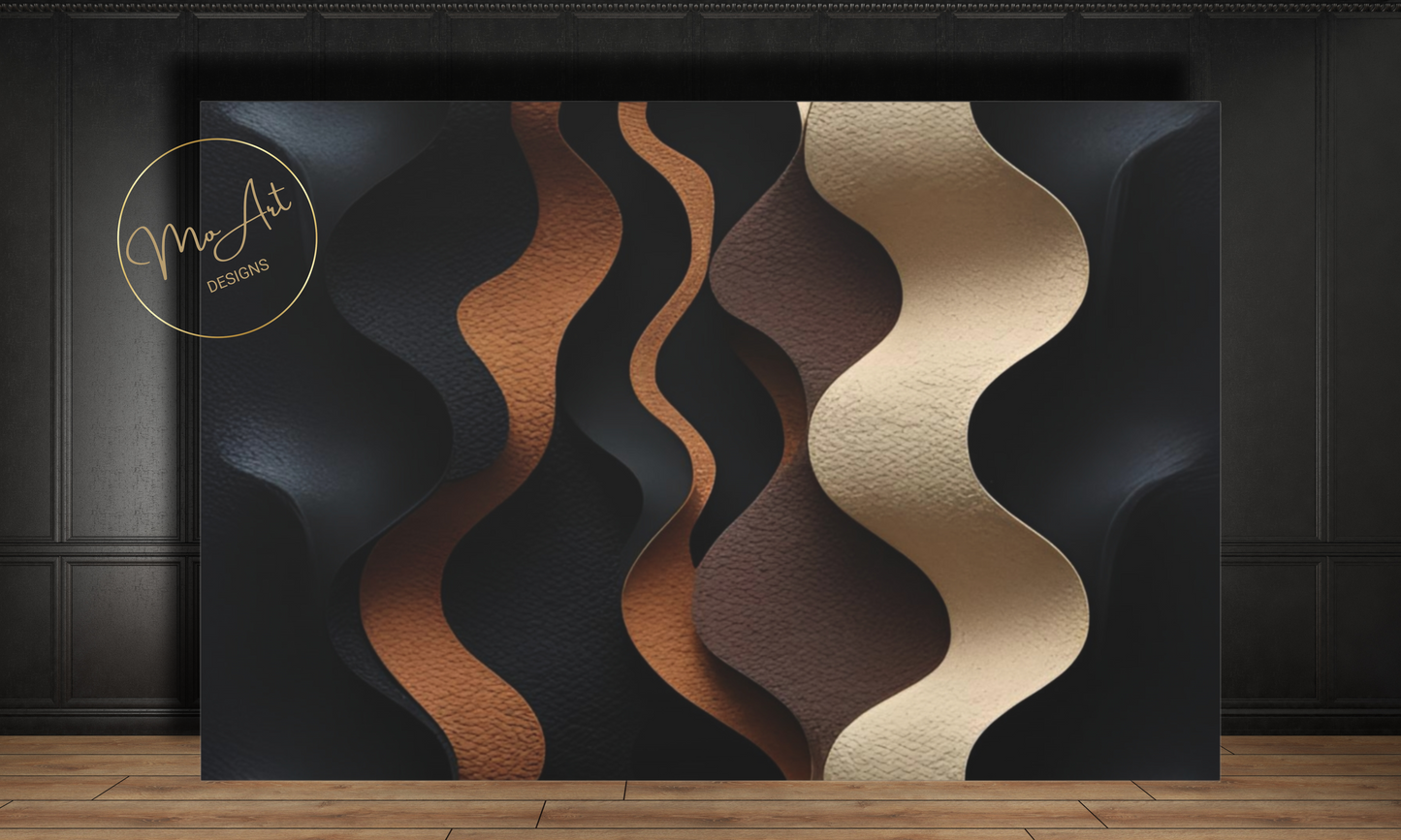 Abstract Black, Brown and Beige Canvas Wall Art