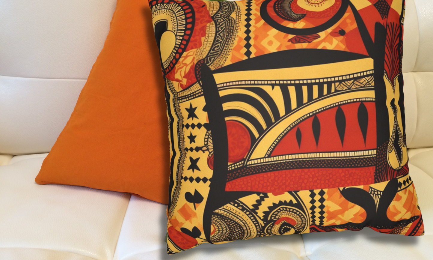 Decorative Abstract African Design Faux Suede Pillowcase