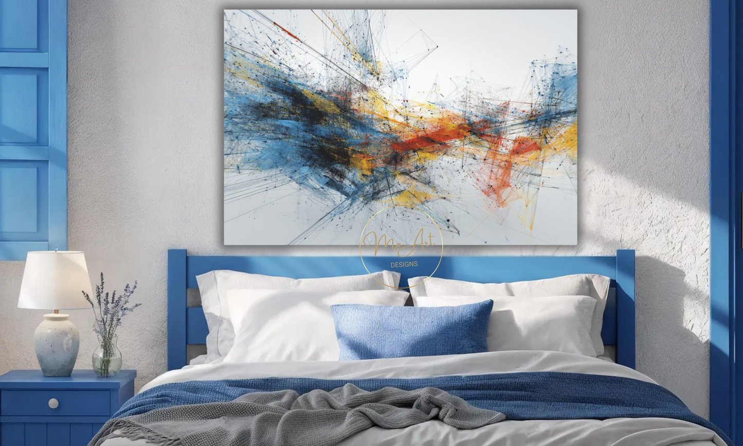 Abstract Multicolor Line Canvas Wall Art