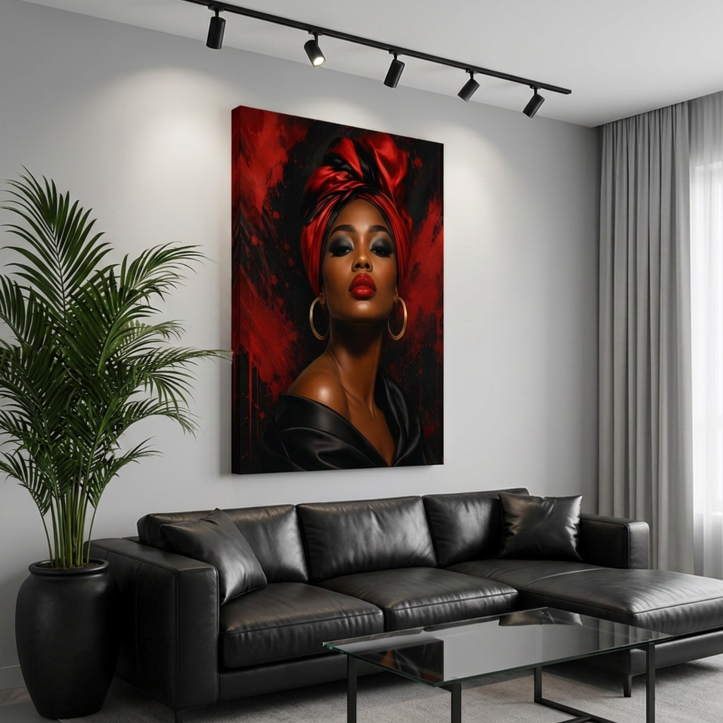 Black Woman Wall Art - Black Girl Magic Abstract Canvas Print