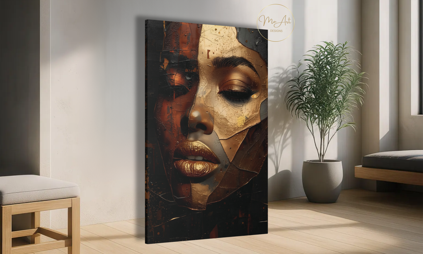 Golden Fragments – Abstract Canvas Wall Art