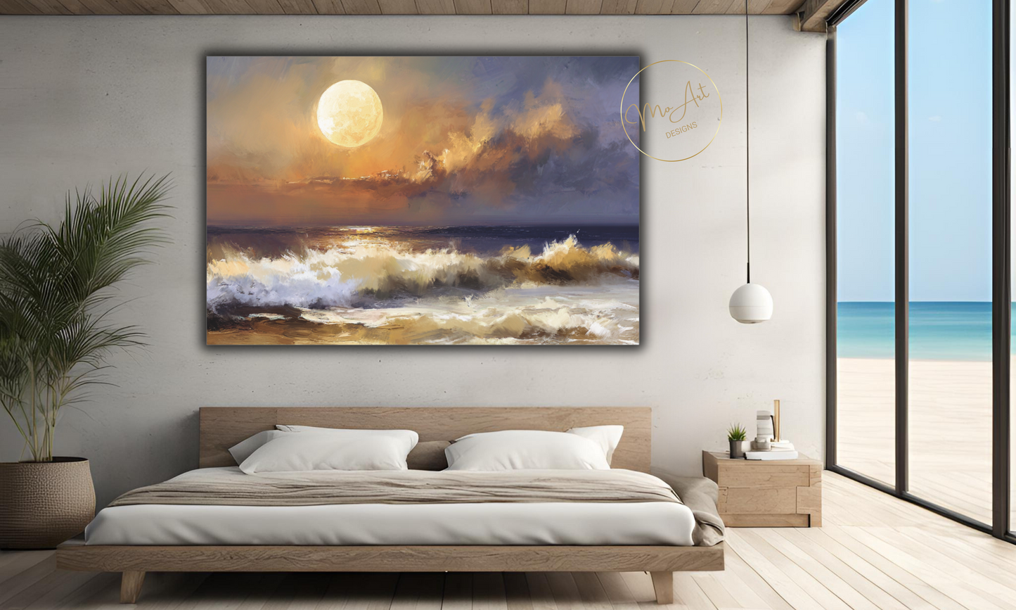 Moonlit Tides Canvas Wall Art