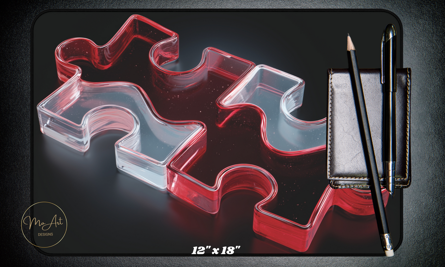 Ruby Radiance Puzzle Piece Desk Mat / Mouse Pad