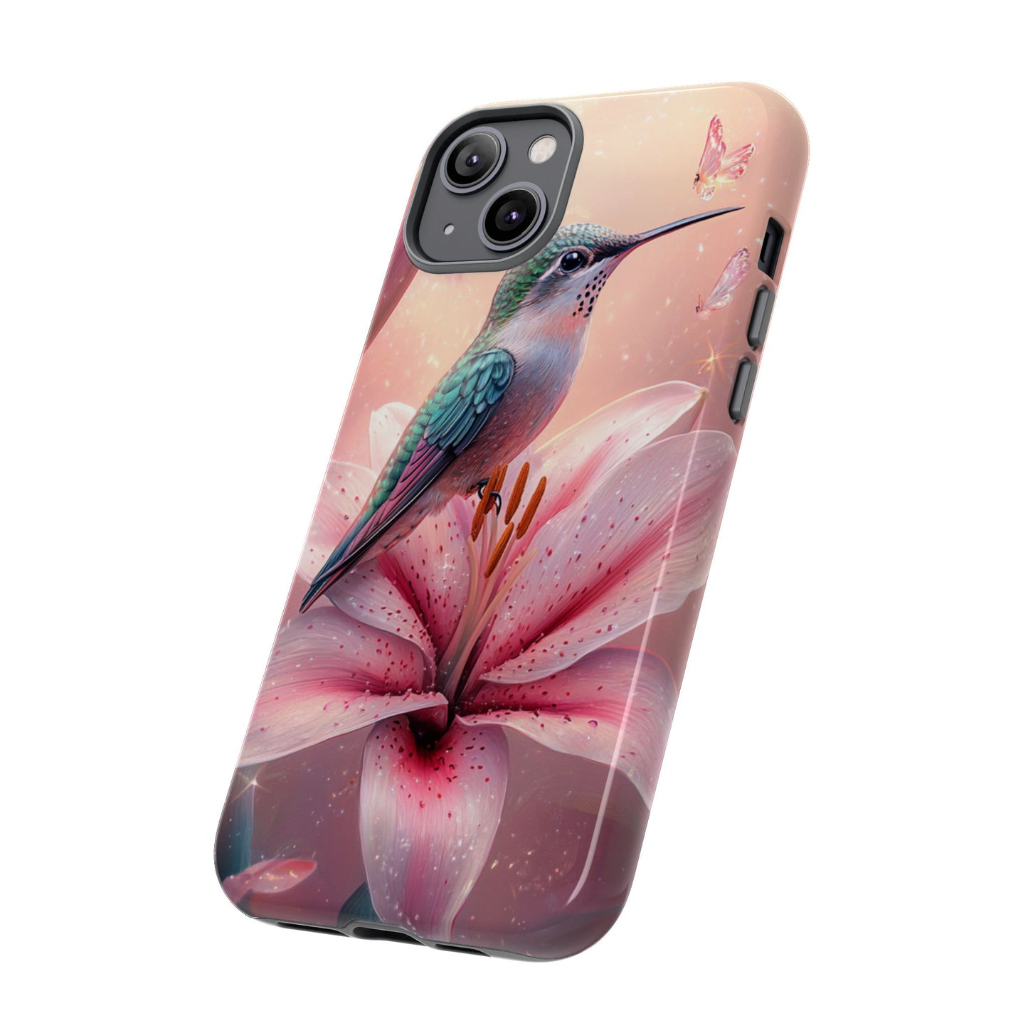 Hummingbird on Pink Lily Phone Case - Tough Case, iPhone Case, Samsung Phone Case