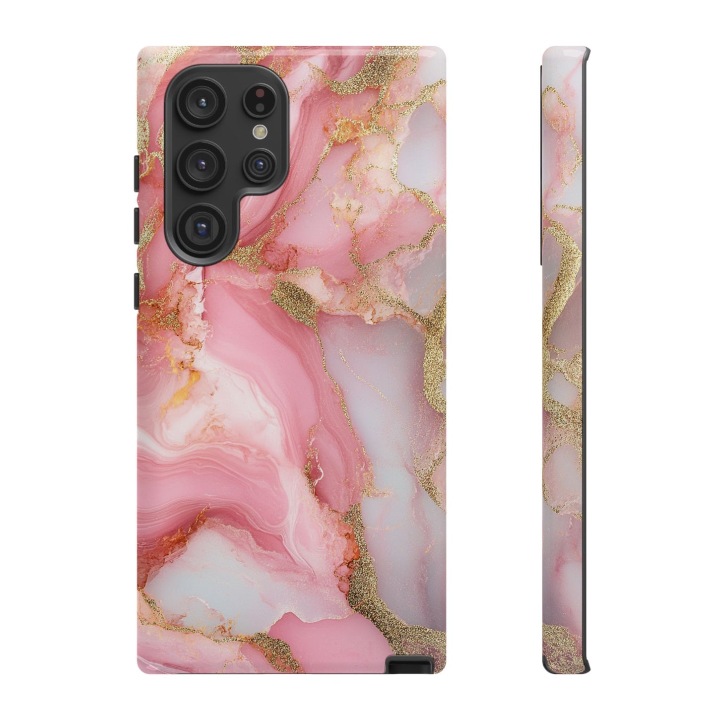 Pink and Gold Marbled Tough Phone Case, iPhone Case, Samsung Case