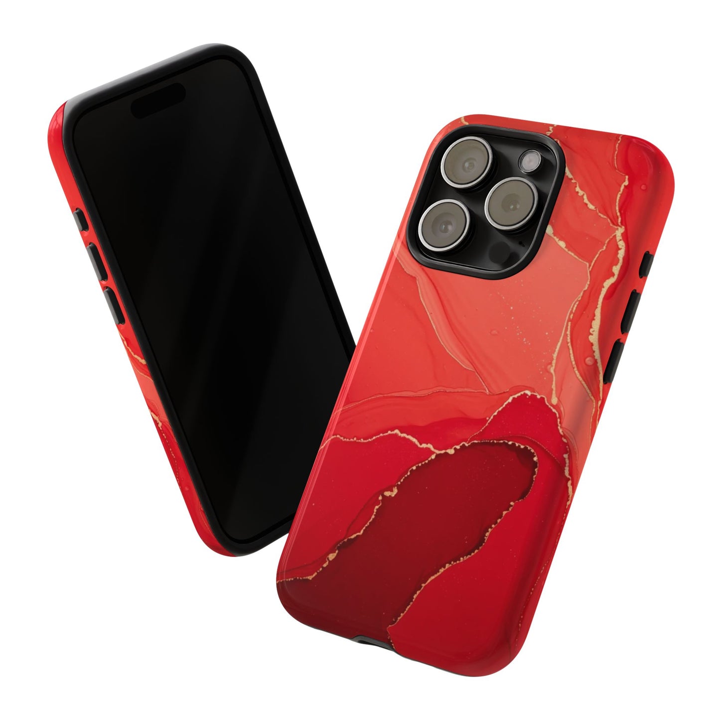Red & Gold Marble Design - Tough Phone Case - iPhone or Samsung Phones