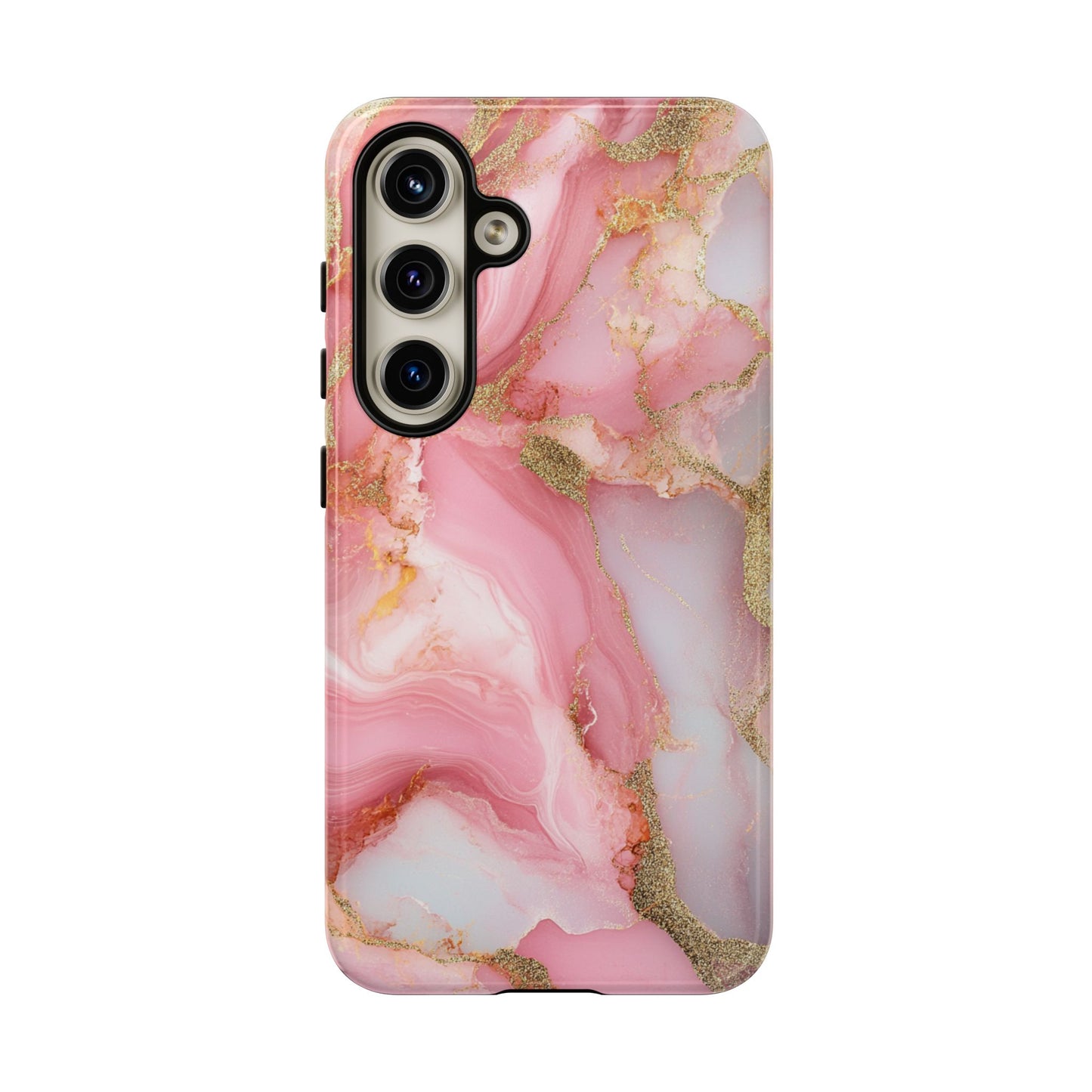 Pink and Gold Marbled Tough Phone Case, iPhone Case, Samsung Case