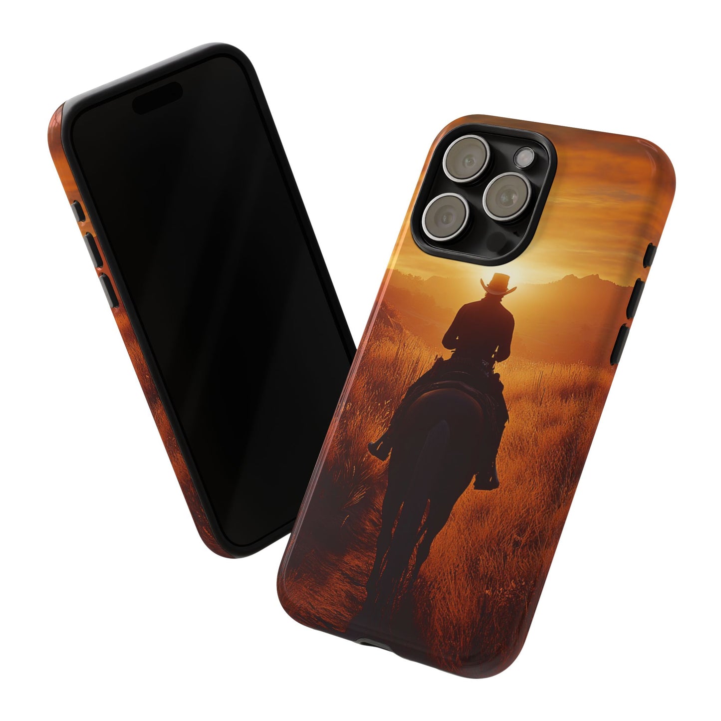 Chasing the Horizon: A Cowboy's Journey into the Sunset -  Phone Case - Tough Case, iPhone Case, Samsung Case, Google Pixel Case