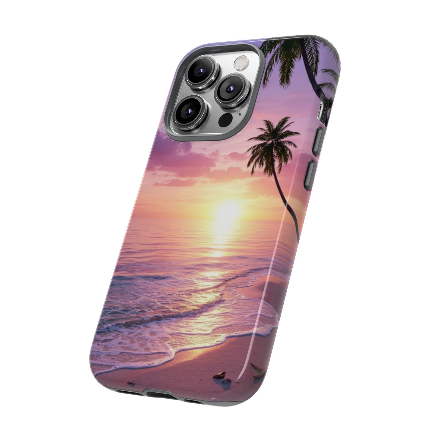 Pink Sunrise over the Ocean - Tough Phone Case - iPhone or Samsung Phones
