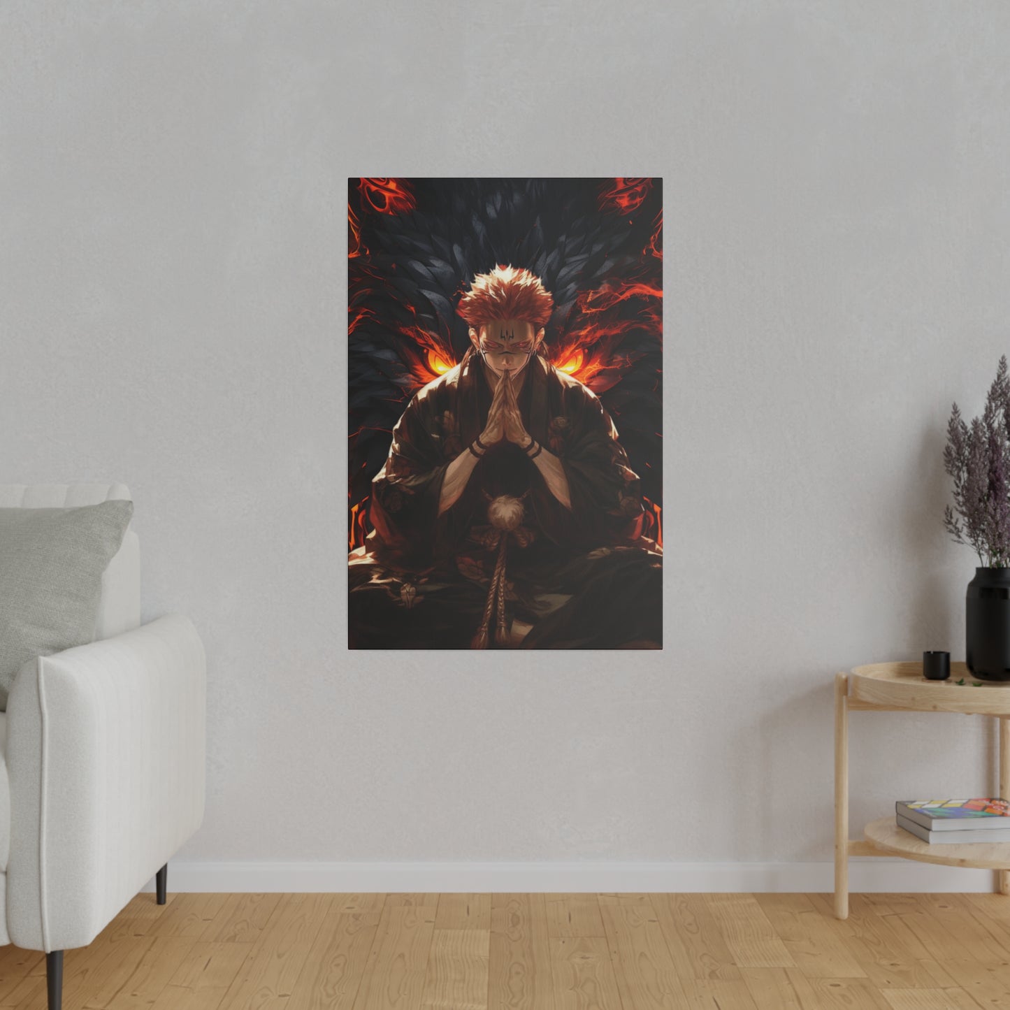 Anime Character with Wolf Spirit - Canvas Wall Art