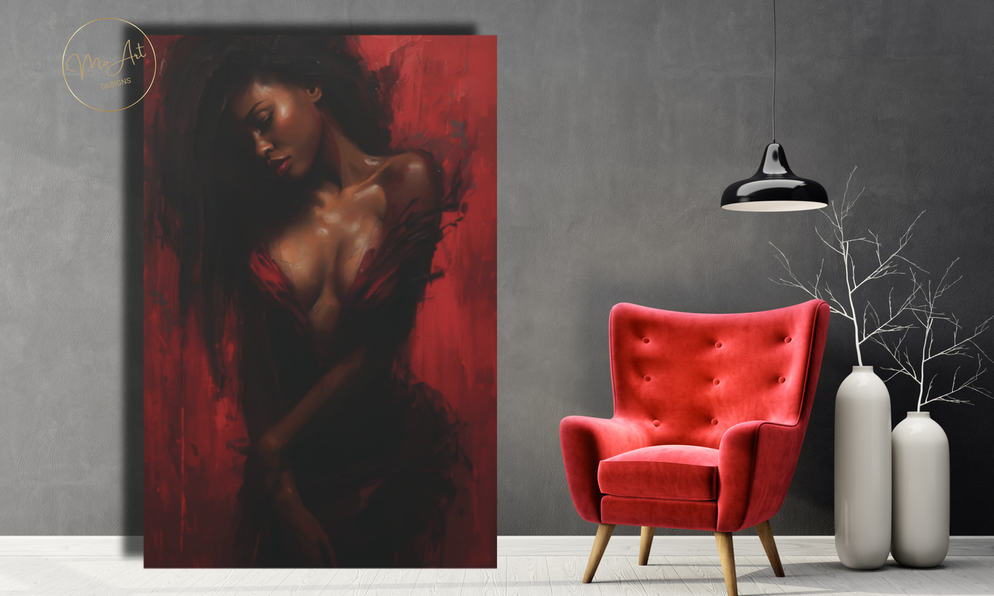 Crimson Seduction – Abstract Canvas Wall Art