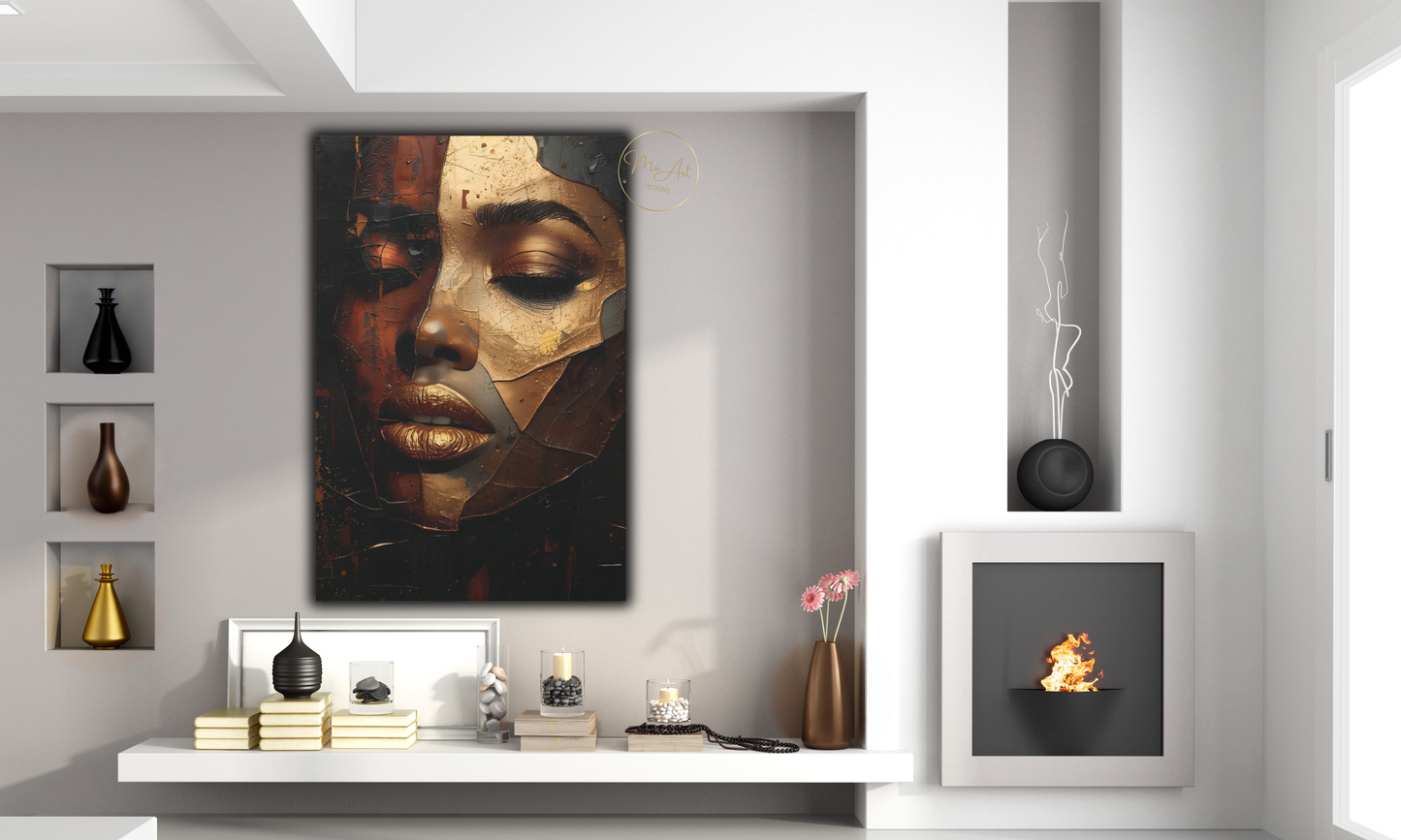 Golden Fragments – Abstract Canvas Wall Art