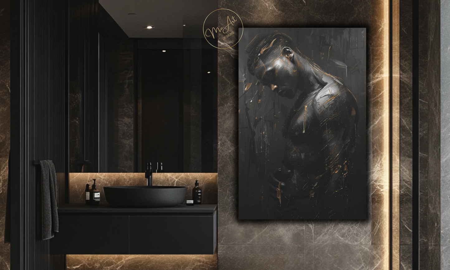 Sexy & Sensual Black Man - Canvas Wall Art
