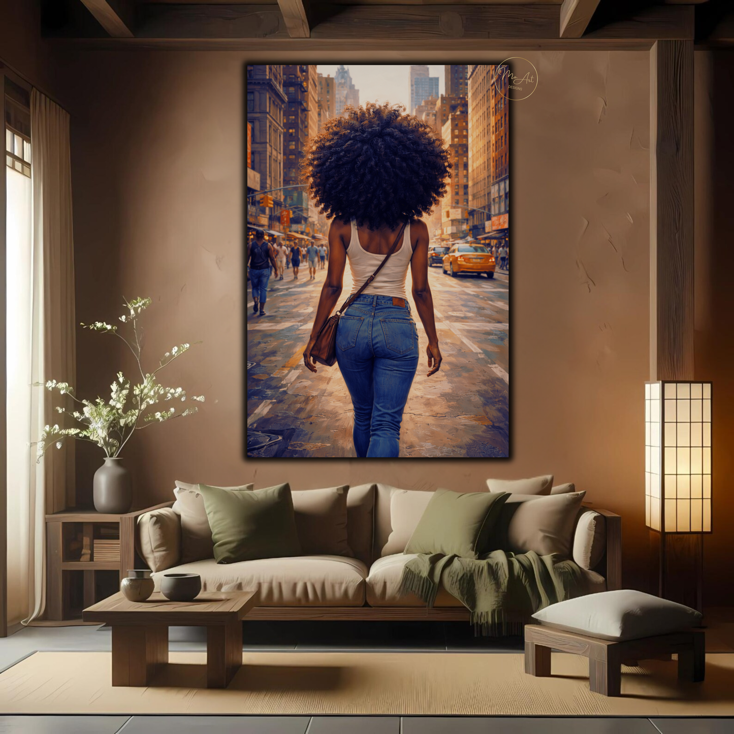 Black Woman Wall Art – Afrocentric Urban New York Street Canvas Print