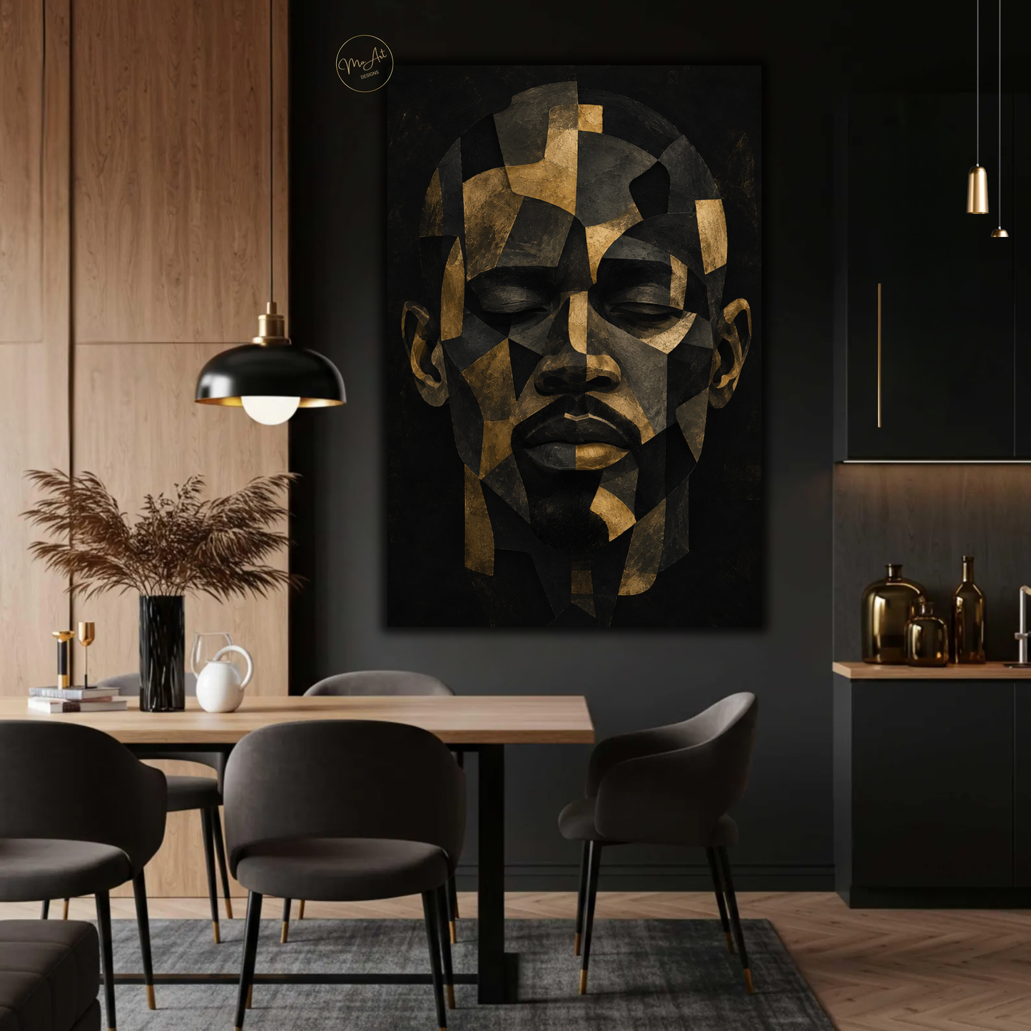 Black Man Wall Art – Pieces of a Man Abstract Afrocentric Canvas Print