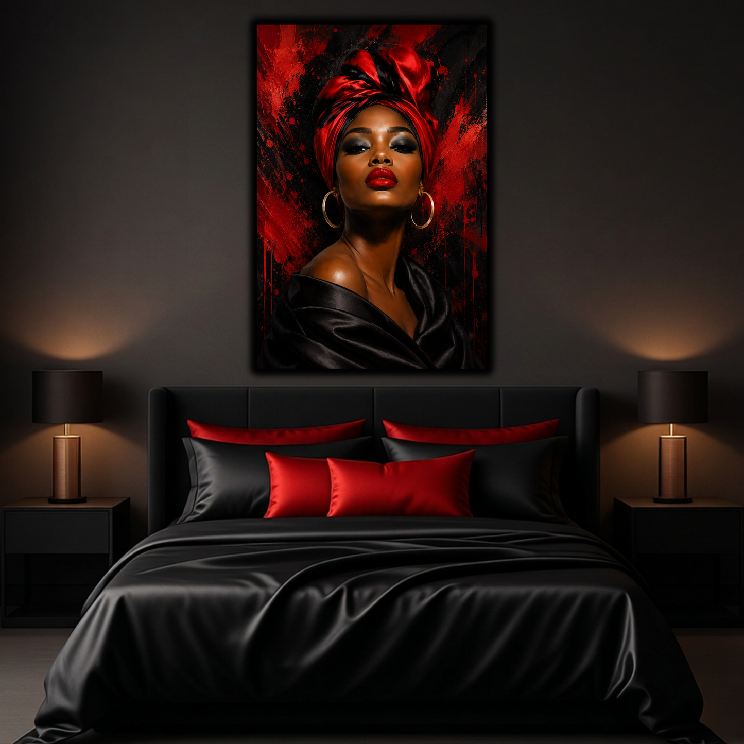 Black Woman Wall Art - Black Girl Magic Abstract Canvas Print