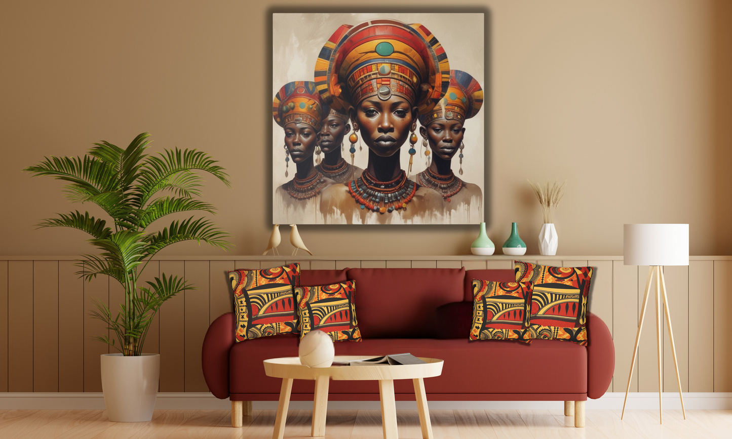 Beautiful African Tribal Women - Canvas Wall Art