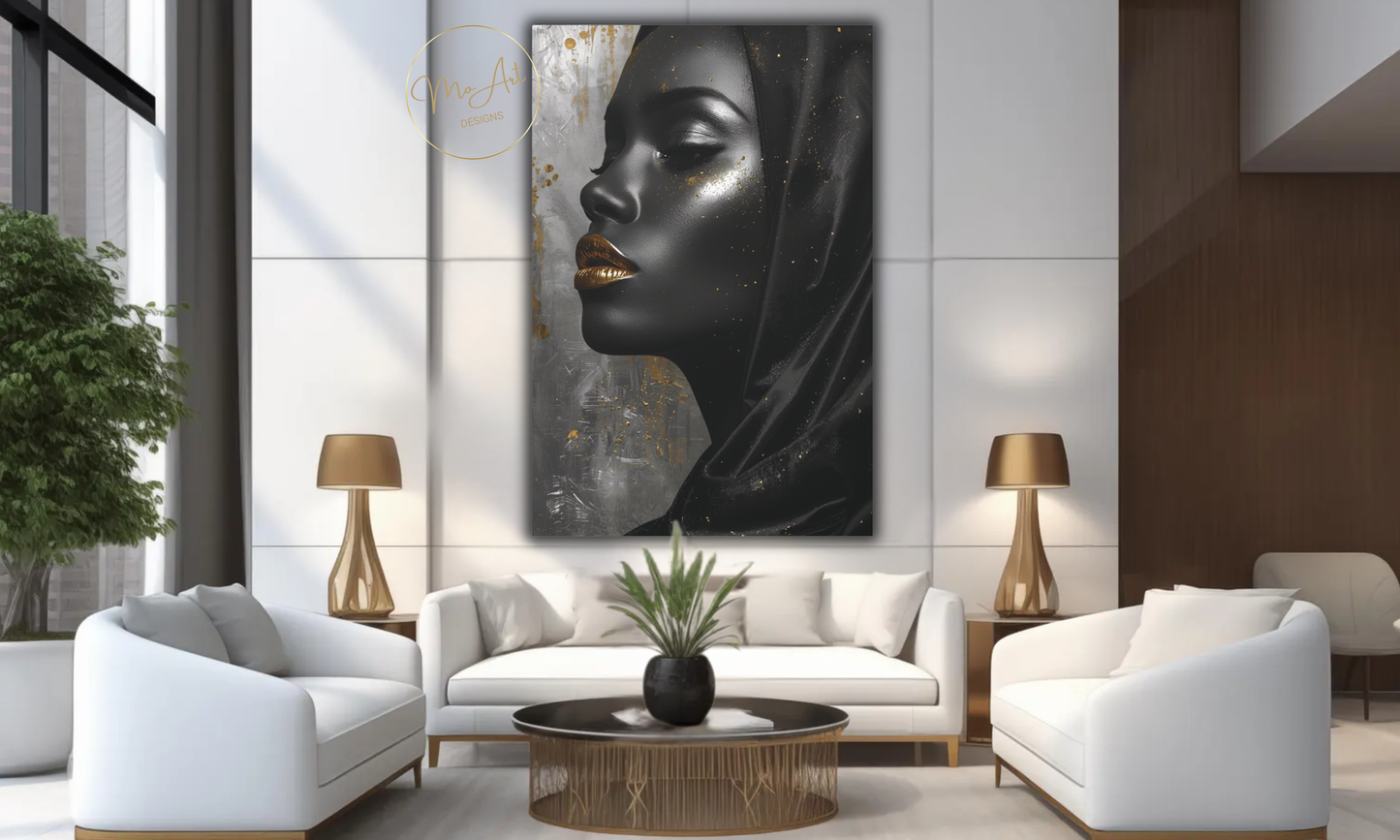 Golden Shadows of Elegance – Canvas Wall Art
