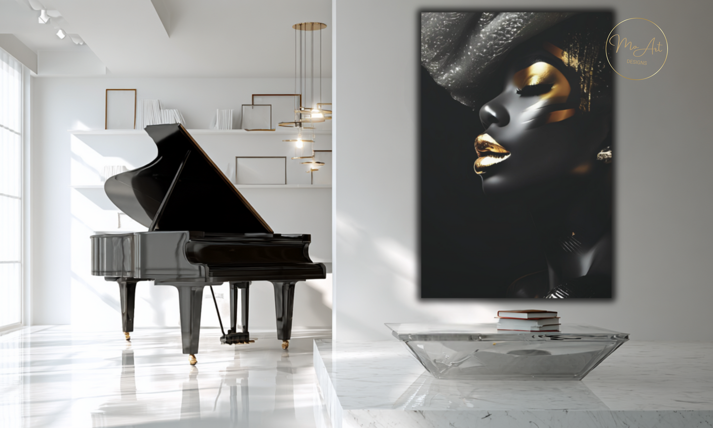 Elegant Black Queen - Luxury Canvas Wall Art