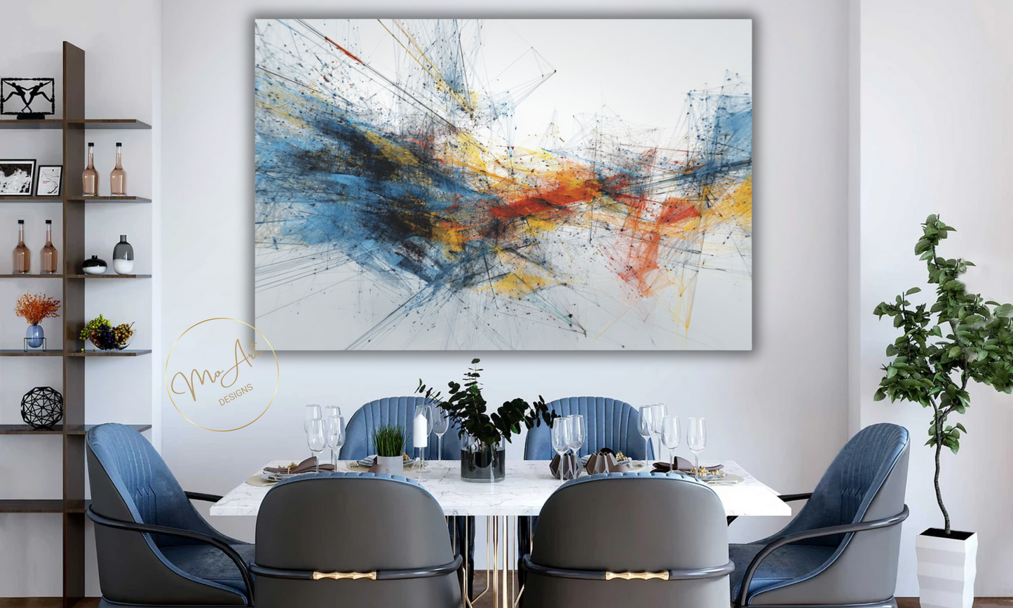 Abstract Multicolor Line Canvas Wall Art