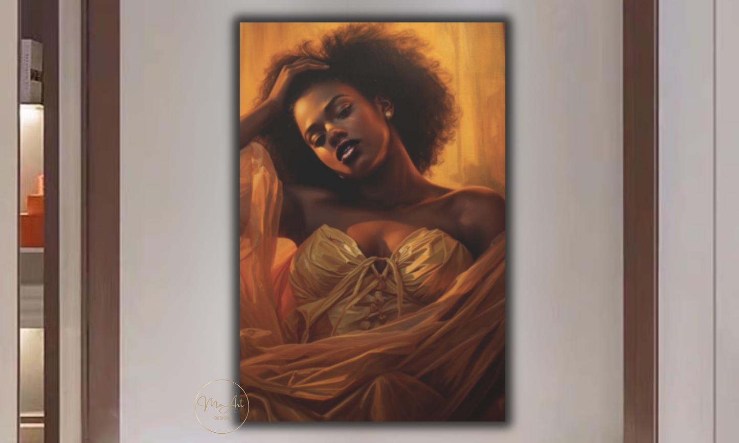 Golden Seduction – Black Woman Wall Art / Canvas Print