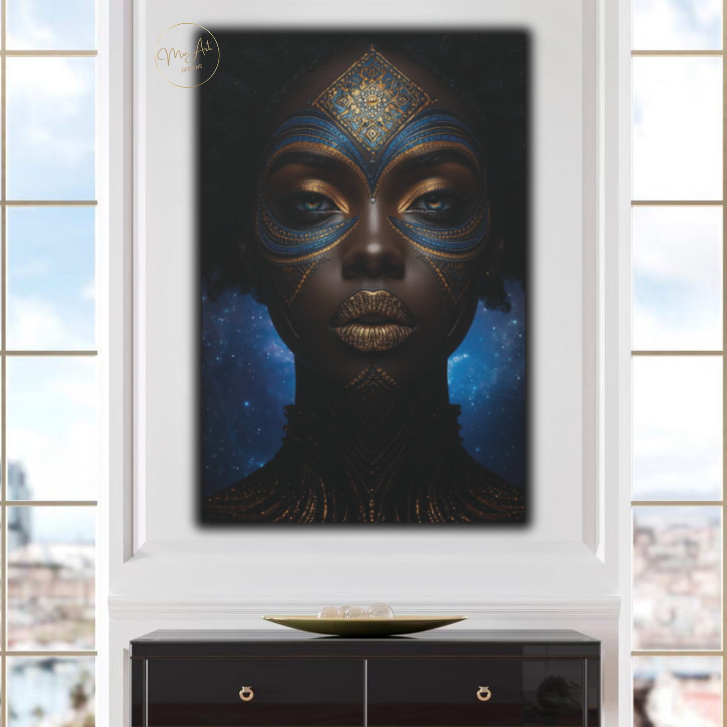 Black Woman Wall Art - Celestial Queen / Canvas Print