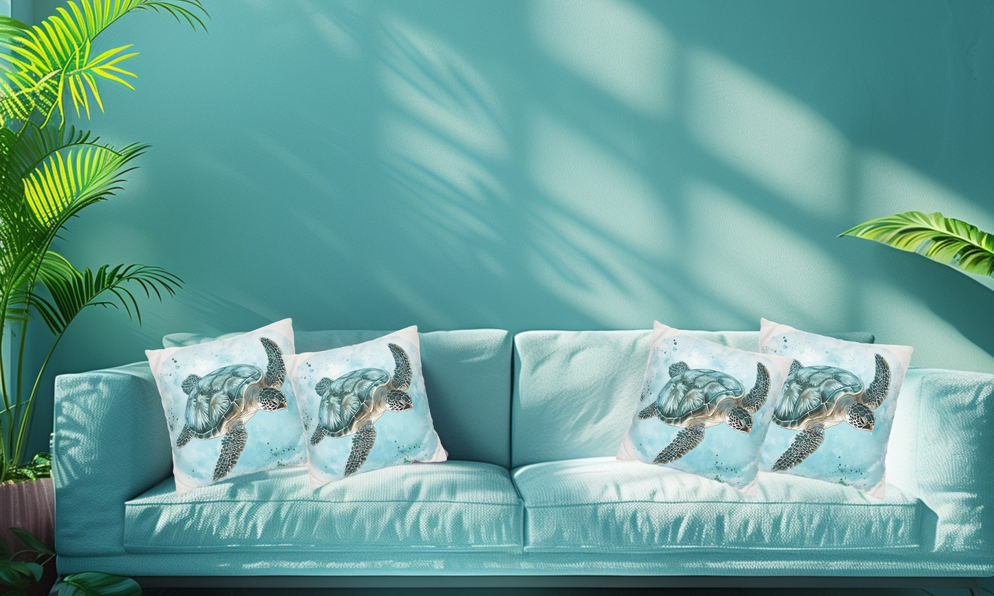 Sea Turtle Faux Suede Pillowcase