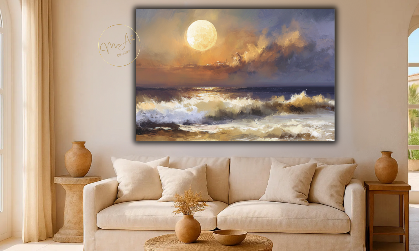 Moonlit Tides Canvas Wall Art