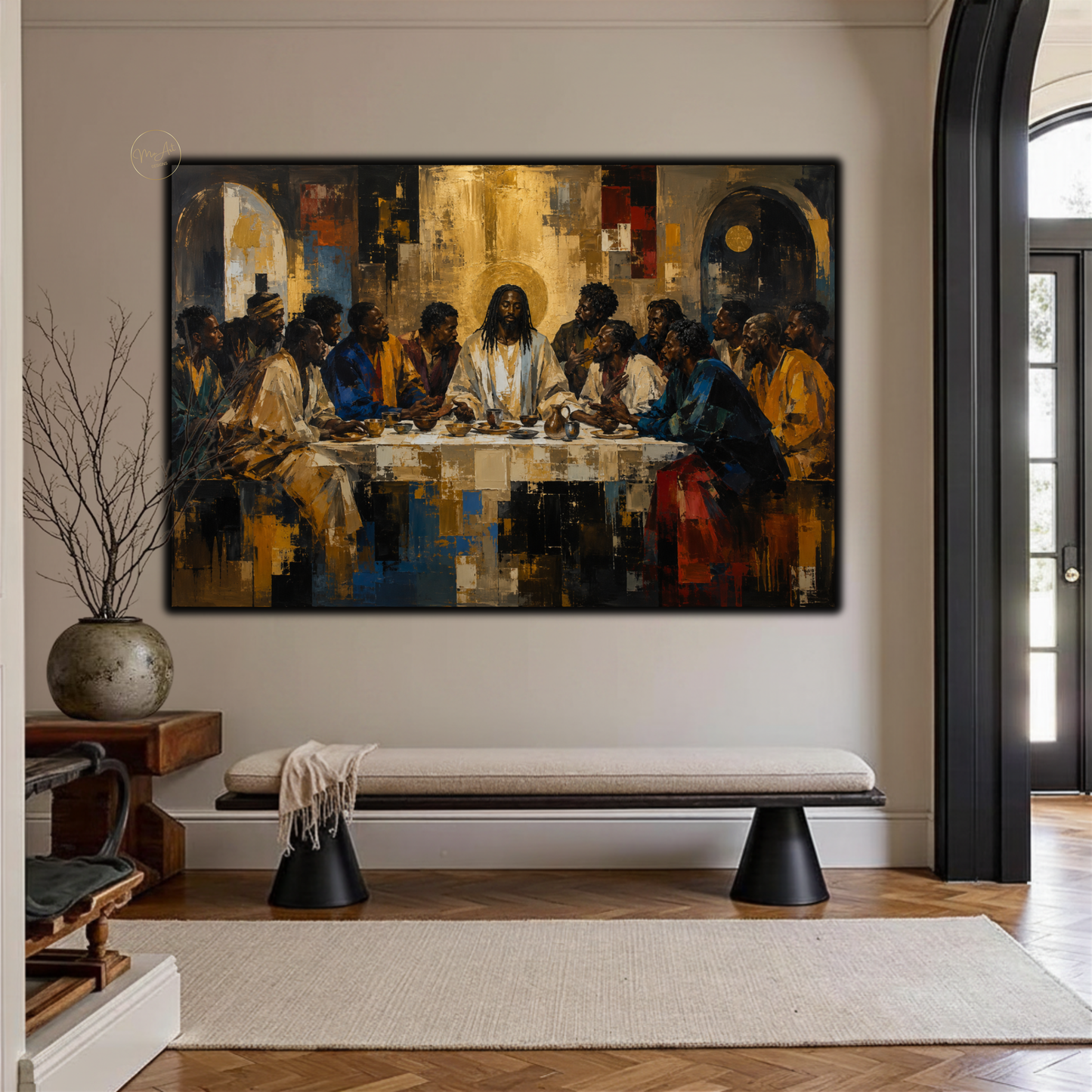 Black Jesus Wall Art - The Last Supper | Abstract Canvas Print
